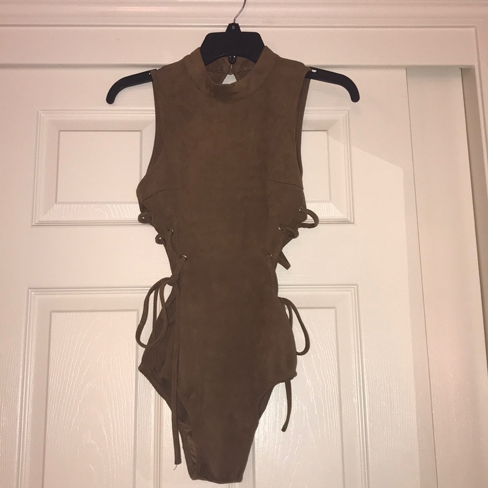 Brown Cut Out Body Suit